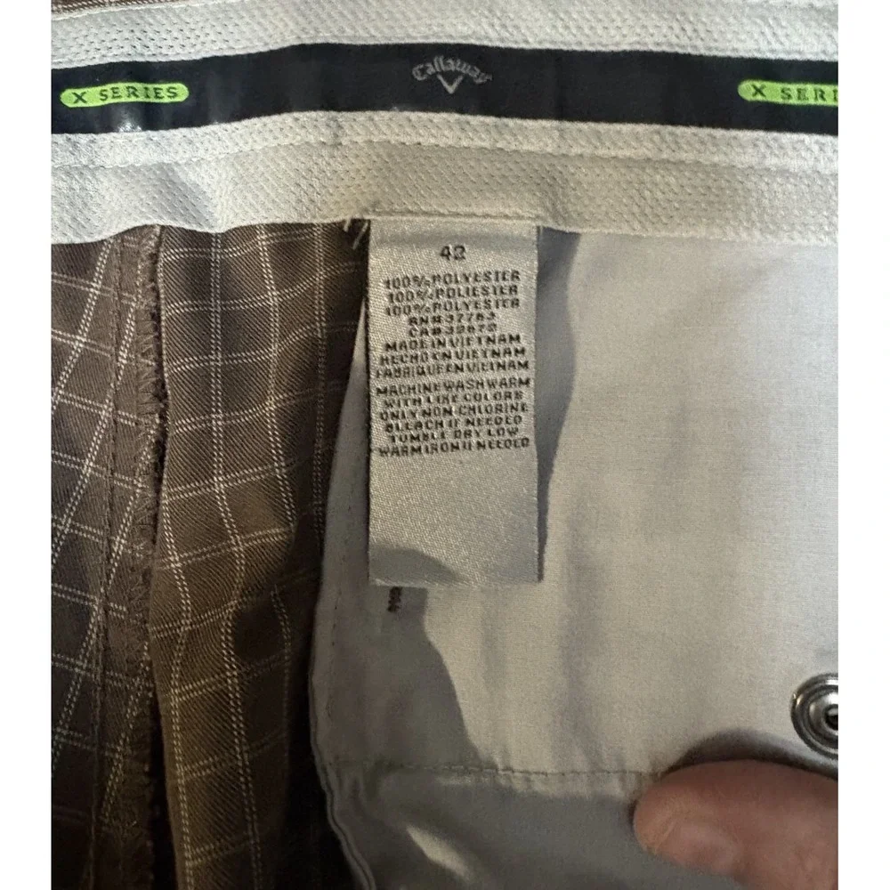 Callaway Golf Shorts Men's Size 42  Stretch‎ Plaid Print Preppy